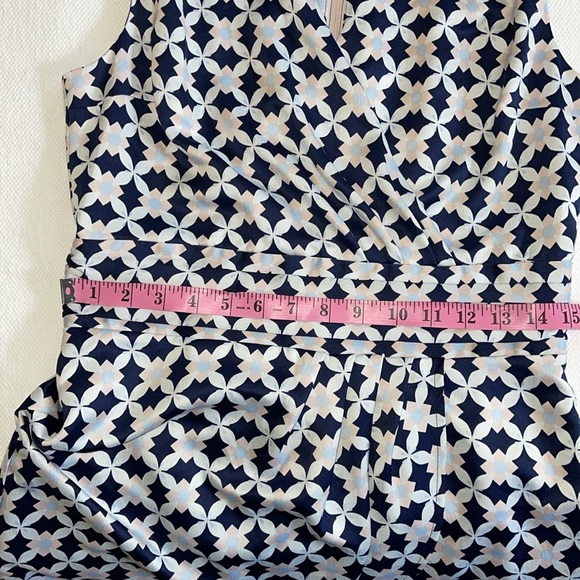 H&M Women's Navy Blue and White Faux Wrap Dress Size 8 - Picture 9 of 15